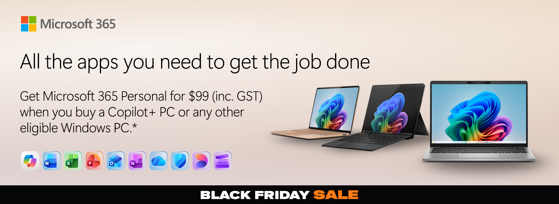 Microsoft 365 Personal for $99 (inc.GST)